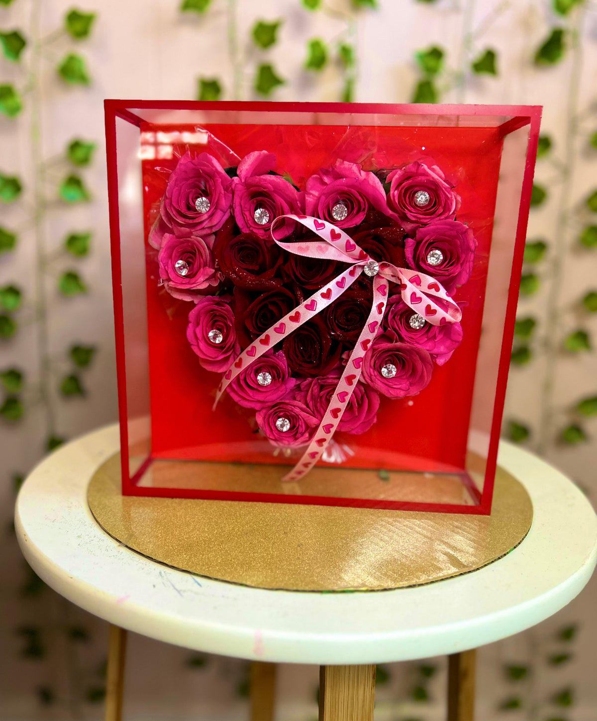 Heart Shadow Box - Red